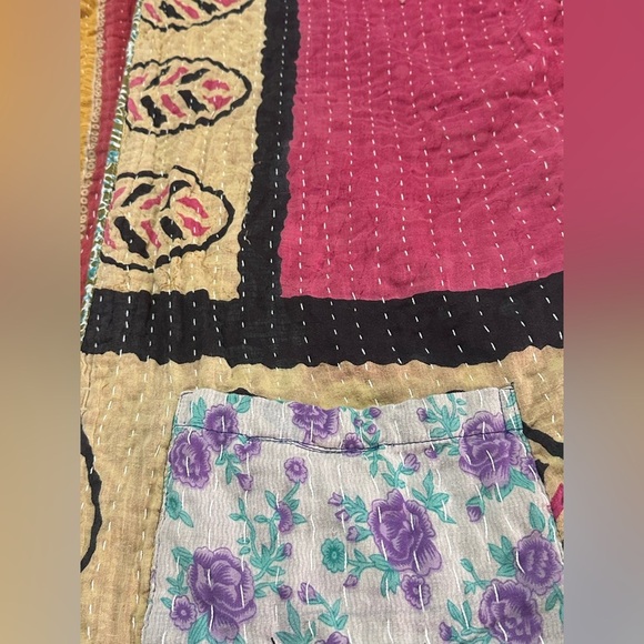NWOT Kantha Kimono Reversible OS Bell Sleeve Boho New Vintage - Picture 6 of 14
